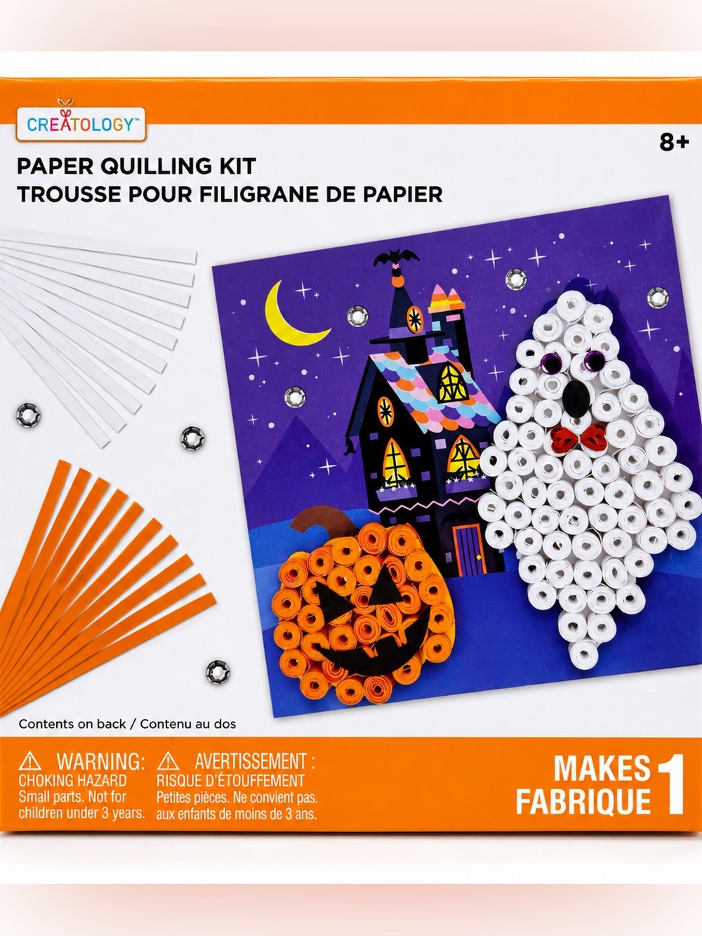 Creatology Halloween Paper Quilling Kit – Ghost & Pumpkin Haunted House Craft